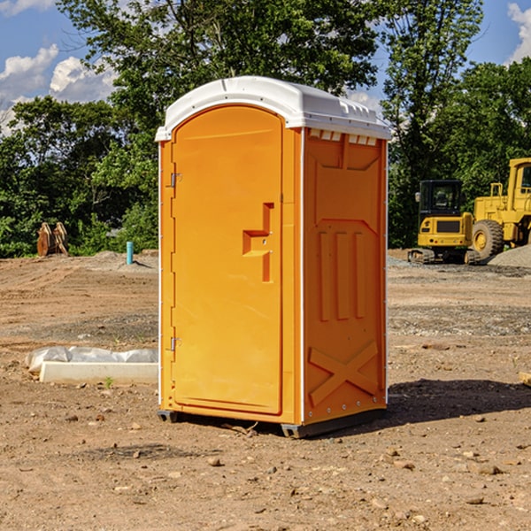 how often are the porta potties cleaned and serviced during a rental period in Leslie